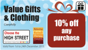 Caerphilly Offer - value gifts and clothing
